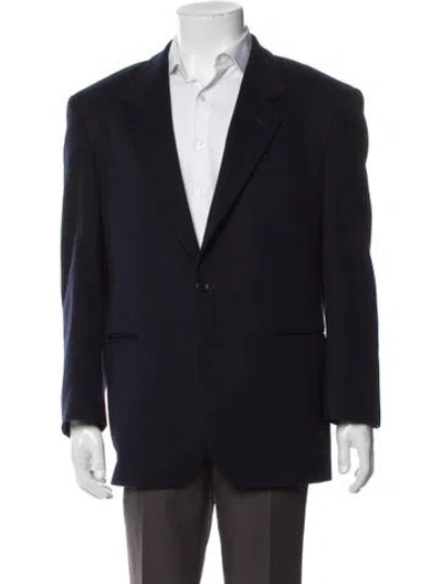 Pre-owned Valentino Wool Peacoat In Blue