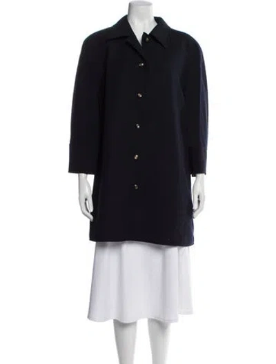 Pre-owned Valentino Wool Peacoat In Blue