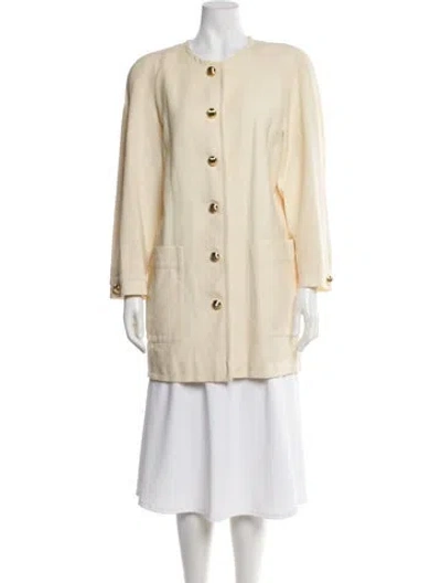 Pre-owned Valentino Wool Peacoat In Neutral