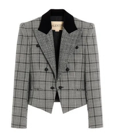 Valentino Wool Plaid Jacket In Multi