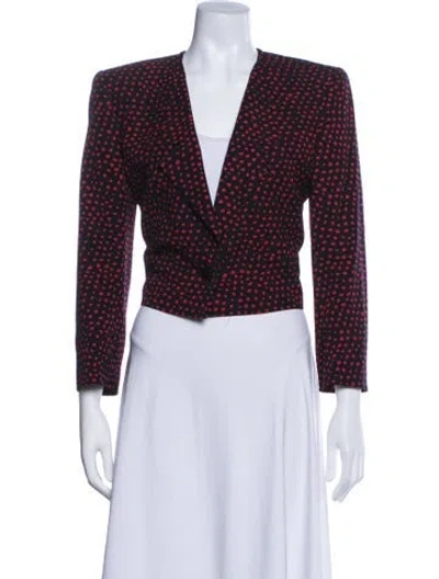 Pre-owned Valentino Wool Polka Dot Print Blazer In Black