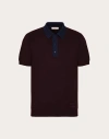 Valentino Wool Polo Shirt With Vlogo Signature Embroidery In Maroon/navy