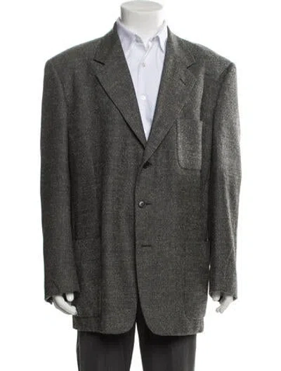 Pre-owned Valentino Wool Printed Blazer In Gray