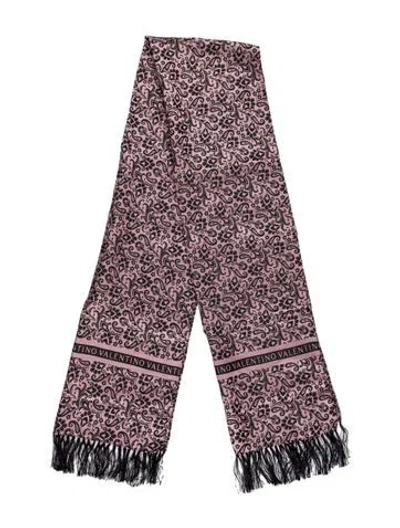 Pre-owned Valentino Wool Printed Scarf W/ Tags In Pink