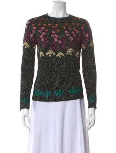 Pre-owned Valentino Wool Printed Sweater In Black