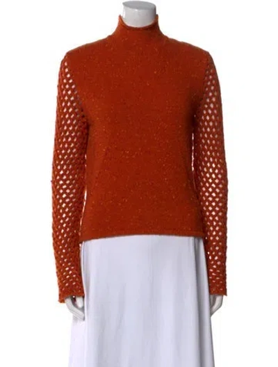 Pre-owned Valentino Wool Printed Sweater In Orange