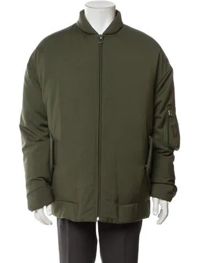 Pre-owned Valentino Wool Puffer Coat In Green