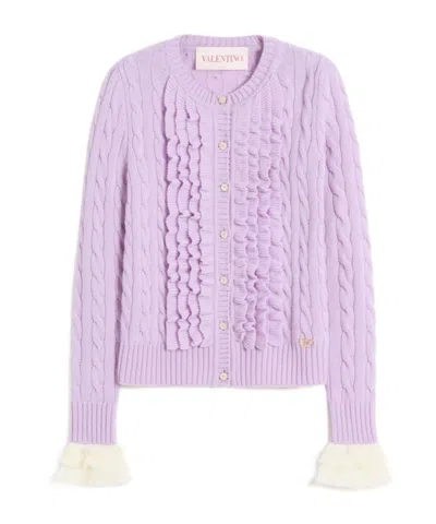 VALENTINO VALENTINO RUFFLE DETAILED CARDIGAN