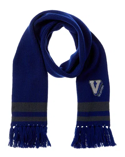 Valentino Wool Scarf In Blue