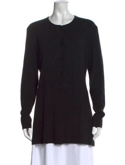 Pre-owned Valentino Wool Scoop Neck Sweater In Black