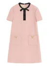 Valentino Garavani Wool Short Dress In Pink
