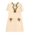 Valentino Garavani Embellished Crepe Couture Shift Minidress In Nude