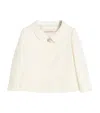 Valentino Garavani White Jacket With Spread Collar And Front Jewel Button In Wool And Silk Woman In Ivory
