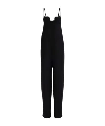 Valentino Wool  Silk Crepe Couture Jumpsuit In Black