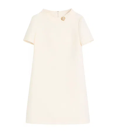 VALENTINO WOOL-SILK EMBELLISHED MINI DRESS