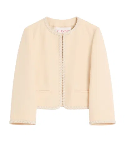 Valentino Garavani Cream Crepe Couture Blazer In Neutral