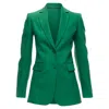 Valentino Single-breasted Wool-silk Blazer In Green