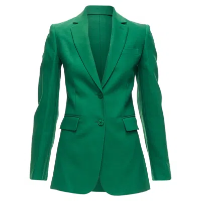 Valentino Single-breasted Wool-silk Blazer In Green