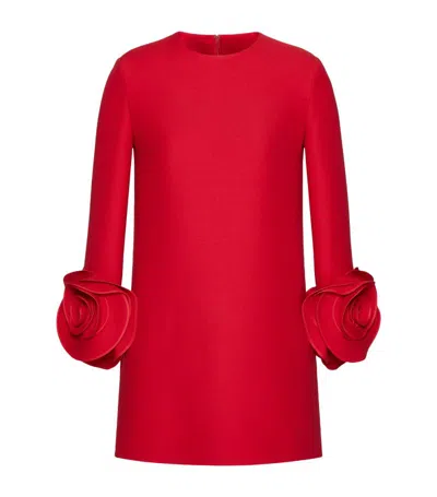 Valentino Wool-silk Florette Dress In Multi