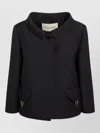 Valentino Wool Silk Jacket Front Pockets Detail In Black