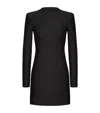 Valentino Strong-shoulder Bow Backless Mini Dress In Black