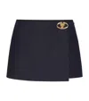Valentino Vlogo Crepe Mini Skort In Navy