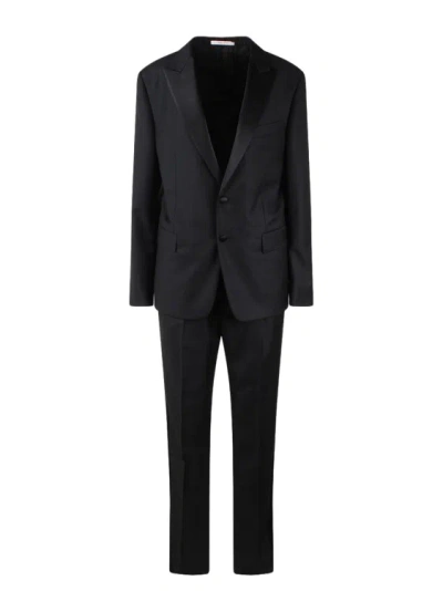 Valentino Wool Single Breasted Suit In Black