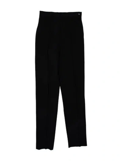 Pre-owned Valentino Wool Skinny Leg Pants In Black