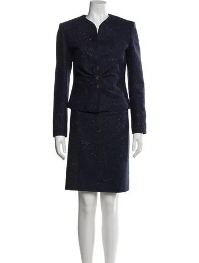Pre-owned Valentino Wool Skirt Set In Blue