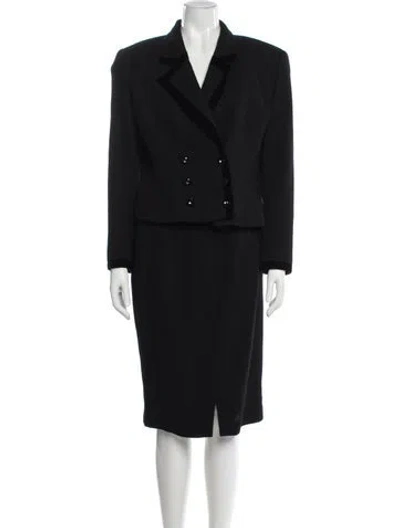 Pre-owned Valentino Wool Skirt Suit In Black