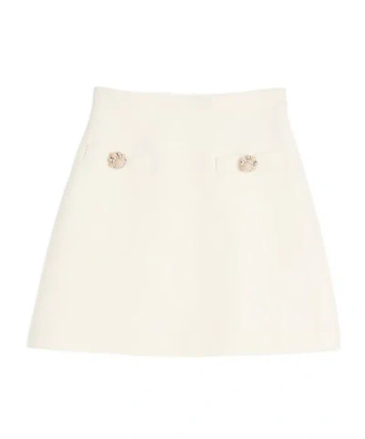 VALENTINO VALENTINO BUTTON EMBELLISHED A-LINE MINI SKIRT