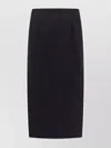 Valentino Virgin Wool Longuette Skirt With Slits And Silk Lining