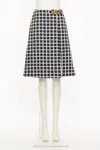 Valentino Wool Skirt With Windowpane Check Pattern In Multi
