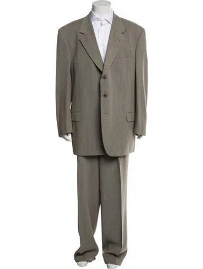 Pre-owned Valentino Wool Solid Two Piece Suit In Neutral
