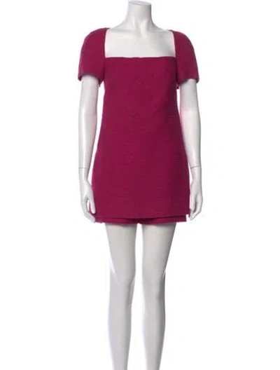 Pre-owned Valentino Wool Square Neckline Jumpsuit In Pink