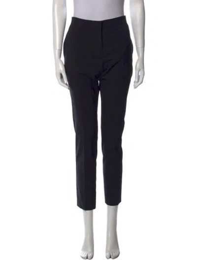 Pre-owned Valentino Wool Straight Leg Pants In Black
