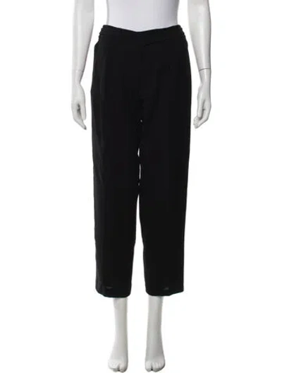 Pre-owned Valentino Wool Straight Leg Pants In Black