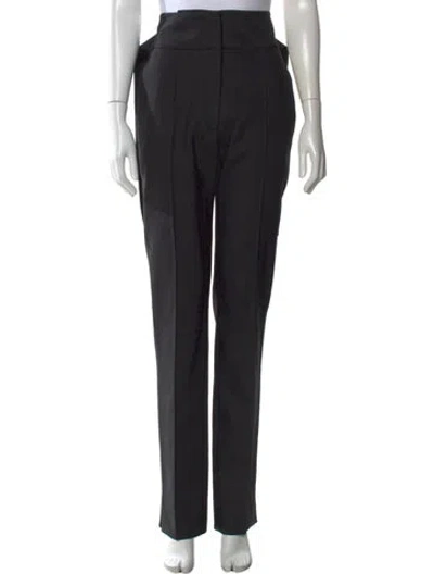 Pre-owned Valentino Wool Straight Leg Pants In Black