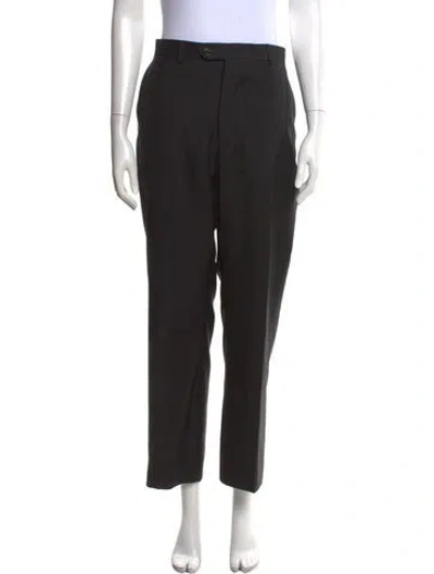 Pre-owned Valentino Wool Straight Leg Pants In Black