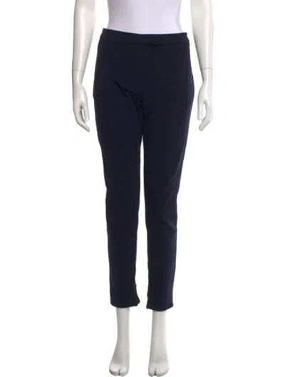 Pre-owned Valentino Wool Straight Leg Pants In Black