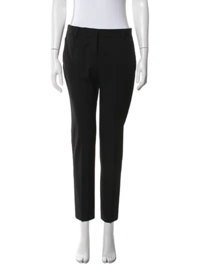 Pre-owned Valentino Wool Straight Leg Pants In Black