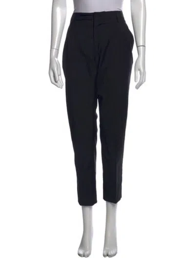 Pre-owned Valentino Wool Straight Leg Pants In Black