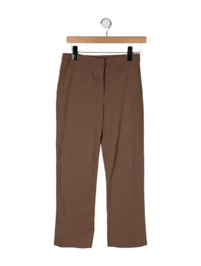 Pre-owned Valentino Wool Straight Leg Pants In Brown