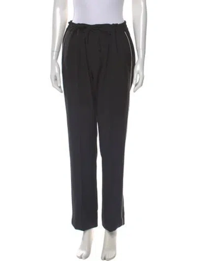 Pre-owned Valentino Wool Straight Leg Pants In Gray
