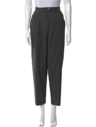 Pre-owned Valentino Wool Straight Leg Pants In Gray