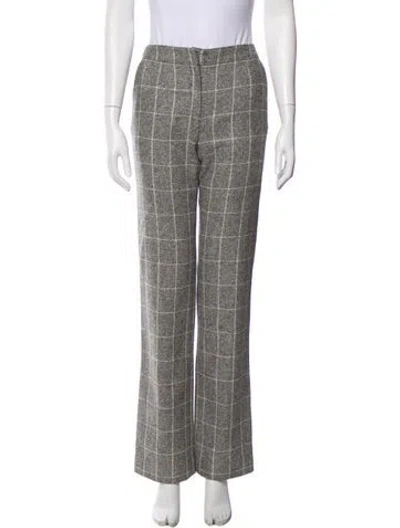 Pre-owned Valentino Wool Straight Leg Pants In Neutral