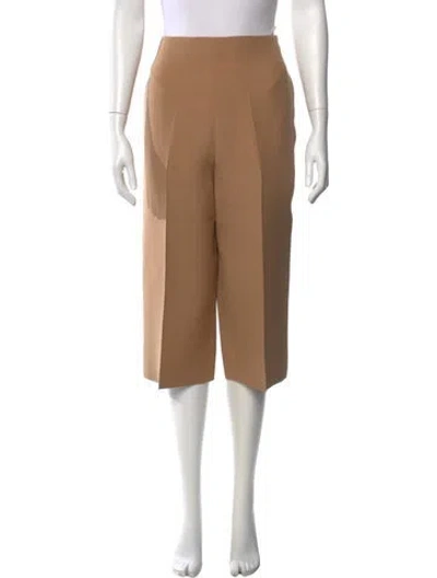 Pre-owned Valentino Wool Straight Leg Pants In Neutral