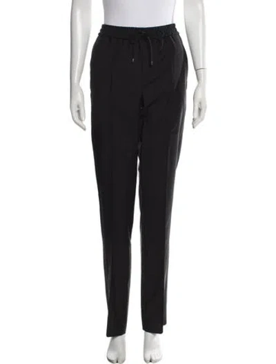 Pre-owned Valentino Wool Straight Leg Pants W/ Tags In Black