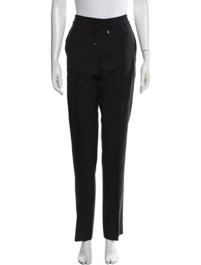 Pre-owned Valentino Wool Straight Leg Pants W/ Tags In Black