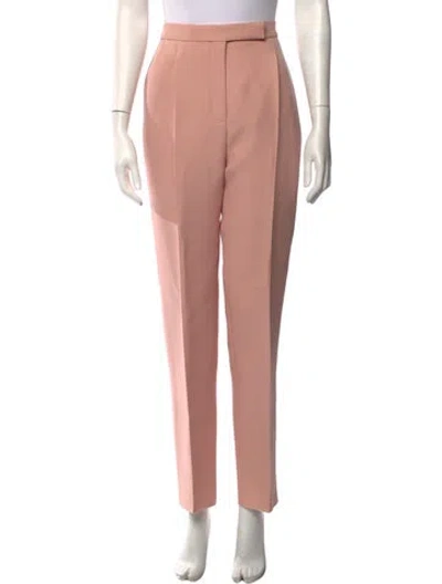 Pre-owned Valentino Wool Straight Leg Pants W/ Tags In Pink